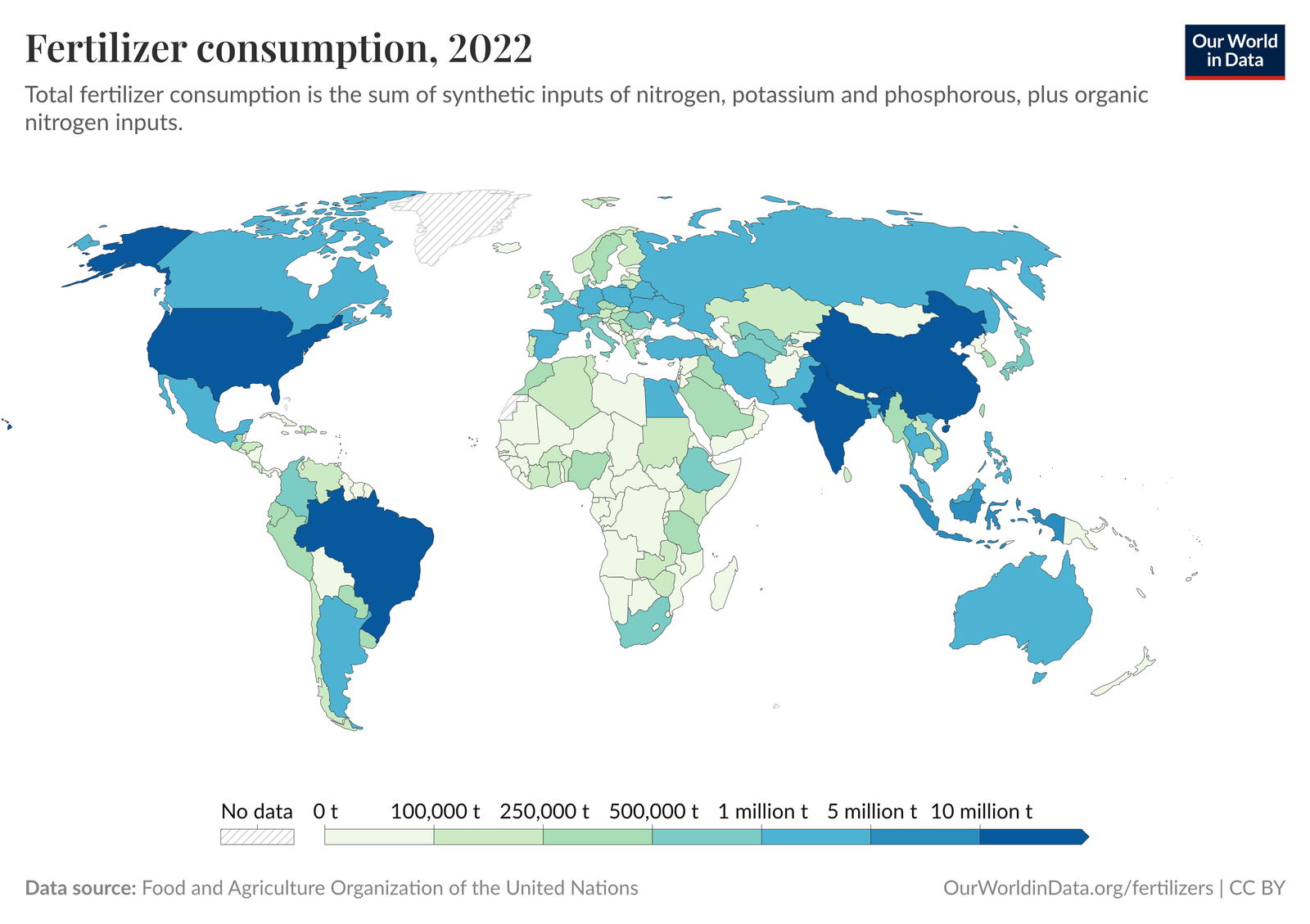 Fertilizer use map